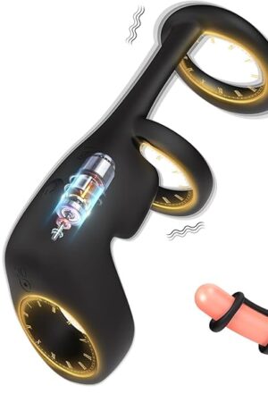 Vibrating Penis Ring Remote Control Silicone Cock Ring with 10 Vibration Modes Erection Enhancement Delay Ejaculation Sex Toys for Men Couple Play