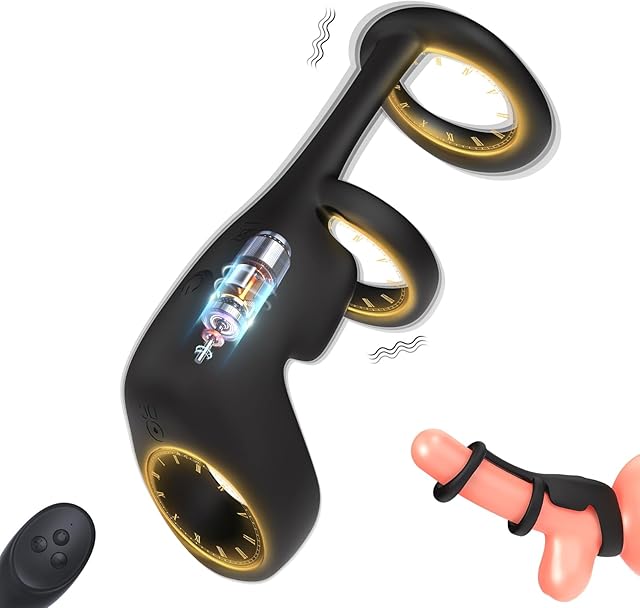Vibrating Penis Ring Remote Control Silicone Cock Ring with 10 Vibration Modes Erection Enhancement Delay Ejaculation Sex Toys for Men Couple Play