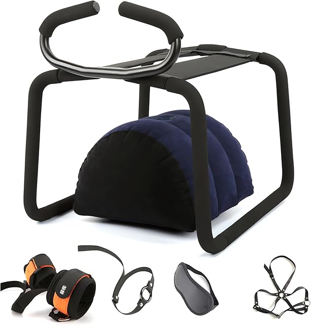 2024 Sex Furniture Sex Chair Fits Men Women Portable Couples Mount Stool Elastic Furniture Folding Adjustable Position Assist for Bedroom Bathroom Bear Weight up to 300 pounds Sweatshirt VR-111850