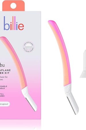 Billie - Dermaplane Starter Kit - Reusable Handle + 3 Refill Blades - Remove Facial Hair + Perfectly Shape Brows - Dermatologist-Approved - Malibu