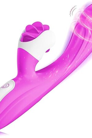 2in1 G Spot Thrusting Sex Toys with 9 Rotating & 9 Vibrating Modes, Body-Safe Silicone Vibrator Rabbit for Women and Couple, Waterproof Realistic Dildo for Anal Stimulation (M)