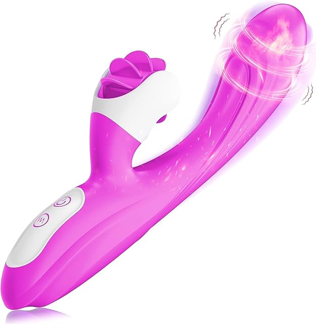 2in1 G Spot Thrusting Sex Toys with 9 Rotating & 9 Vibrating Modes, Body-Safe Silicone Vibrator Rabbit for Women and Couple, Waterproof Realistic Dildo for Anal Stimulation (M)