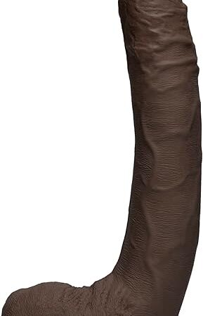 Doc Johnson Signature Series - Isiah Maxwell - 10 Inch Realistic ULTRASKYN Dildo with Removable Vac-U-Lock Suction Cup - F-Machine & Harness Compatible - for Adults Only, Chocolate