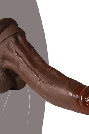 11 Inch Realistic Black Dildo Sex Toys,Skin-Like Huge Thick Dildos for Clitoral Vagina and Anal Stimulation with Strong Suction Cup, Adult Sex Toys for Men and Women (Black)