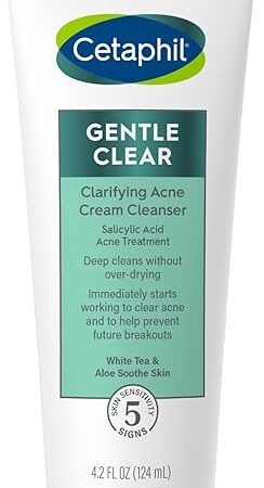 Cetaphil Acne Face Wash, Gentle Clear Clarifying Acne Cream Cleanser with 2% Salicylic Acid, Deep Cleans & Treats Acne Prone Skin, Skin Care for Sensitive Skin, 42oz