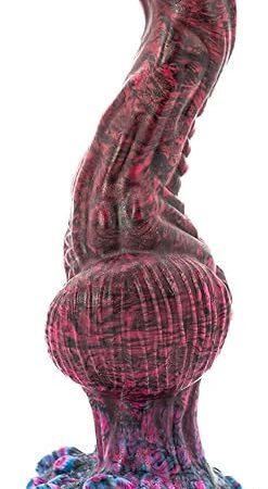 Dominus Knotted Suction Cup Dildo - Pink/Black Color Scheme - Handmade in The USA - Adult Sex Toys