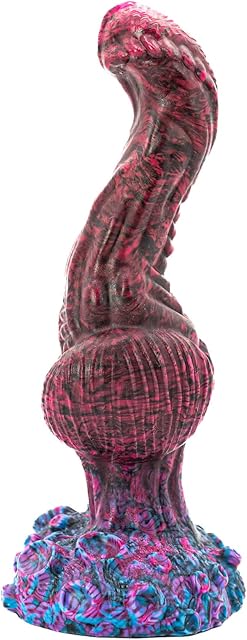 Dominus Knotted Suction Cup Dildo - Pink/Black Color Scheme - Handmade in The USA - Adult Sex Toys