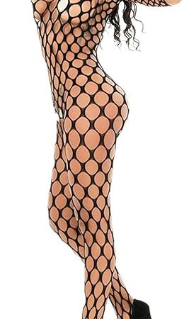 Women Lingerie Fishnet Nightwear Sexy Backless Long Sleeve Babydolls Mini Dress Mesh Stockings Tights Free Size