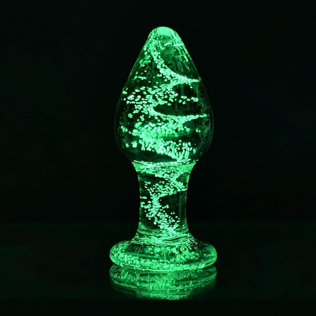Glow in The Dark Dildo,Crystal Glass Dildo,Large Anal Plug Sex Toys for Women Men