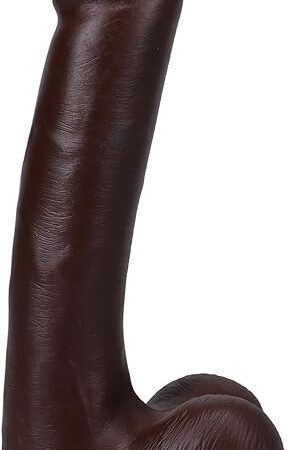 Doc Johnson The Realistic Dildo- 9 Inch ULTRASKYN with Removable Vac-U-Lock Suction Cup - F-Machine and Harness Compatible - for Adults Only, Chocolate