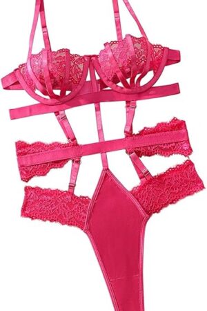 Women One Piece Lingerie Sexy Lace Harness Lingerie Bodysuit Crotch Babydoll Teddy Underwear