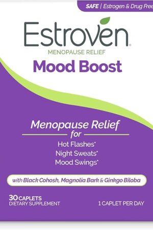 Estroven Mood Boost For Menopause Relief - 30 Ct - Clinically Proven Ingredients That Help Manage Mood Swings, Night Sweats & Hot Flash Relief - Drug-Free and Gluten-Free