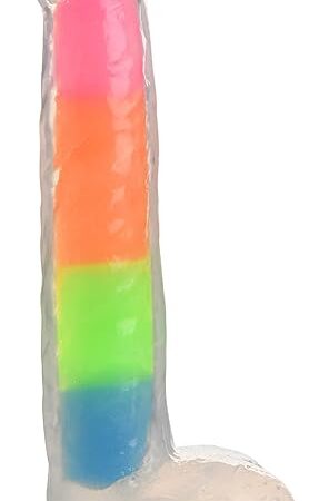 Curve Novelties 86367: Lollicock Silicone Dildo W/Balls 7In G.I.T.D Rainbow