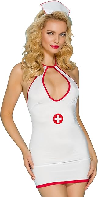 Women Nurse Costume Cosplay Lingerie Naughty Nurse Halloween Costumes Outfit with Stethoscope