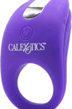CalExotics Rechargeable Passion Enhancer  7 Function Vibrating Waterproof Pleasure Ring  Silicone Clitoral Massager Sex Toy for Couples - Purple