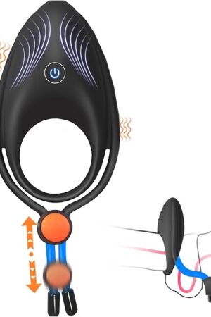 Adjustable Vibrating Cock Ring for Penis Testicles Clitoral Stimulation, 10 Vibrations Silicone Pleasure Penis Ring Vibrator Couples Adult Sex Toys for Men Women, Cock Rings for Men Erection Sex