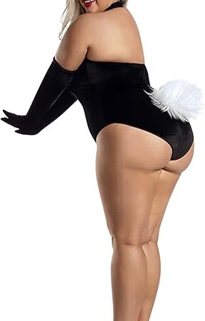Womens Women's Plus Size Classy Bunny Costume, Black Sexy Bodysuit