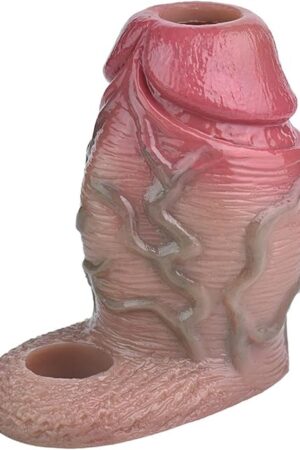 5" Realistic Dildo Sleeve Men Penis Sleeve with Cock Ring, Reusable Penis Enlarger Sleeve Silicone Penis Sheath Adult Sex Toy, Penis Extender Sleeve Men Sex Tool (Skin)