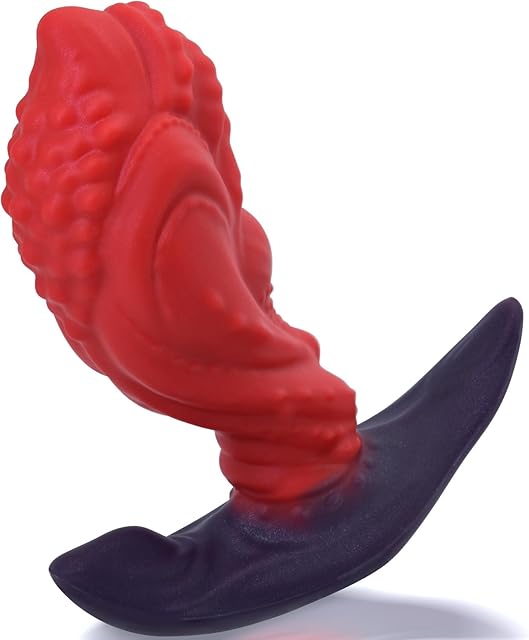 Anal Plug Butt Plug with Safe T-Shaped Base Mixed-Color Silicone Monster Dilator Prostate Massager Sex Toy for Women Men Masturbation (L)