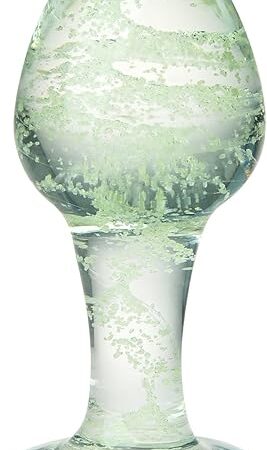 Glass Anal Plug Luminous Butt Plug Glass Plug G-Spot Stimulator Prostate Massager Vaginal Masturbation for Women Men Couples Beginners Valentine's Gift Sex Toys (M)