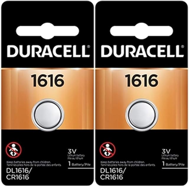Duracell 1616 DL1616 CR1616 DL1616B2PK Coin Cell Watch Battery 30 Volt Lithium, 2 Count (Pack of 1)