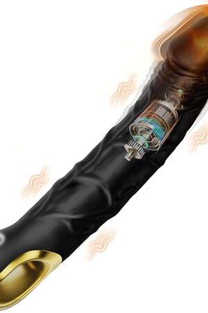 87" Big Black Dildo Vibrator G Spot Vibrator Wand for Women, Realistic Silicone Dildo Beginner Dildo with Handle, Electric Dildo Slim Vibrator with 10 Vibrating Modes, Adult Sex Toys for Men & Couple