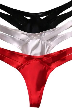 Women's 3 Pack Seamless Thongs Sexy Cut Out No Show Underwear