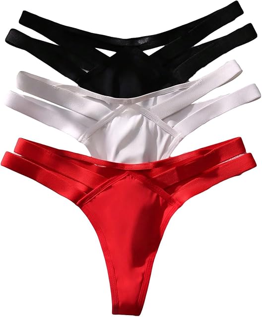 Women's 3 Pack Seamless Thongs Sexy Cut Out No Show Underwear