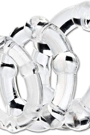 Cook Rings 3Pcs, Soft Silicone Penis Rings, Adult Sex Toys & Games, Cock Ring for Men's Sexual Wellness Erection Enhancing Sex Toy for Man or Couples Play, Transparent