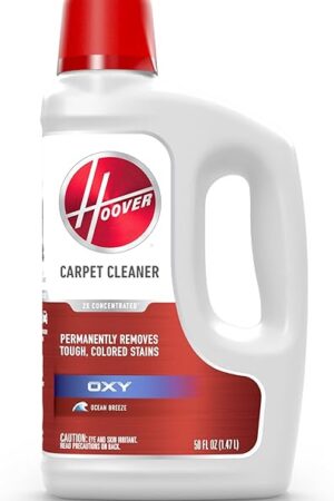 Hoover Oxy Carpet Cleaner Solution, 50 oz, Ocean Breeze Scent, Deep Cleaning Carpet Shampoo Solution, Removes Tough Colored Stains from Carpet and Upholstery, Pair with Hoover Carpet Cleaner Machine