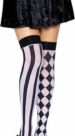 Women's Harlequin Thigh Highs