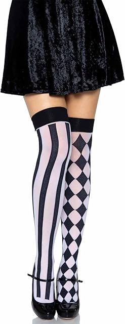 Women's Harlequin Thigh Highs