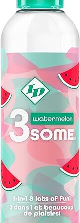 ID Lubricants 3some Flavored Sensual Massage  Watermelon Oral Delight & Warming Fun for Couples Pleasure - 4 fl oz 3in1 Sensual Massage Lube