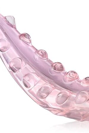 Glass Dildo Anal Butt Plug, Pink Hippocampus-Shaped Crystal Glass Dildo Pink Anal Plugs with Pellets Prostate Massager Anal Beads Crystal Dildo Anal Sex Toys for Women Masturbation