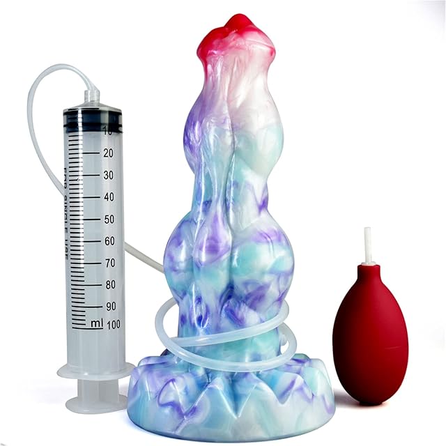 Dog Dildo,Wolf Squirting Ejaculating Dildos with Thick Knot and Strong Hands Free Suction Cup Silicone Animal Dildo Adult Sex Toys Big Anal Plugs Suitable for Male Man Women Couples Friends