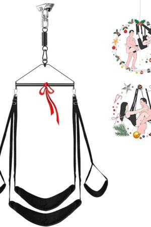 Adult Sex Swing BDSM Toy 360 Degree Sex Sling Soft Adjustable Spinning Ceiling Swing Sex Chair Bondage Game Tool Adult Playful Accessories for Couples Lovers