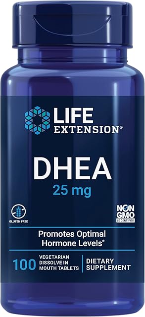 Life Extension DHEA 25 mg ? For Hormone Balance, Immune Support, Sexual Health and Anti-Aging - Supports Memory & Mood - Non-GMO, Gluten-Free, Vegetarian - 100 Dissolve-In-Mouth Tablets