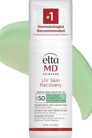 EltaMD UV Skin Recovery Face Sunscreen with Zinc Oxide, All Mineral, Safe for Sensitive Skin SPF 50