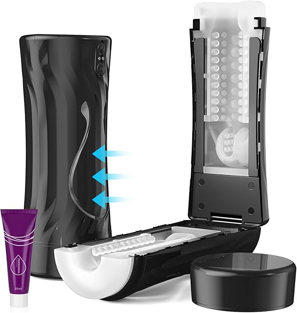 Vibrating Male Masturbator Squeezable Pocket Pussy, Male Sex Toys Penis Pump 9 Vibration Mens Sex Toys with 3D Realistic Textured, Masturbation Cup with 6.3" Depth Blowjob Toy for Men