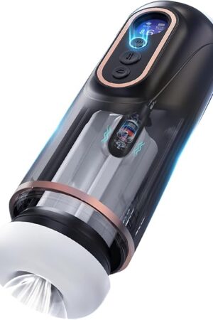 Automatic Male Masturbator Penis Pump, Adult Toy Male Sex Toys with 9 Vibrating & 7 Thrusting & 5 Sucking, Hands Free Pocket Pussy Sex Machine with 3D Realistic Textured, Heating, Real Voice