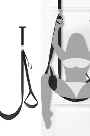 BDSM Door Sex Swing, Hanging Door Swing Sex Bondage with Wide Plush Leather Pad Adjustable Handcuffs Leg Spreader Sex Sling, Adult Swing Sex Furniture for Bedroom Couples Adult Sex Toys
