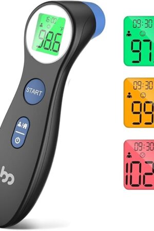 Forehead Thermometer for Adults and Kids, Digital Touchless Thermometer for Baby, Infants and Toddlers, 3 Color Fever Alarm, FSA HSA Eligible,1s Fast Accurate Reading, Non Contact