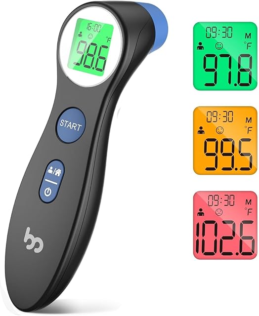 Forehead Thermometer for Adults and Kids, Digital Touchless Thermometer for Baby, Infants and Toddlers, 3 Color Fever Alarm, FSA HSA Eligible,1s Fast Accurate Reading, Non Contact