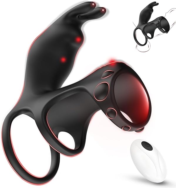 Vibrating Cock Ring Male Couple Sex Toy, Penis Ring Vibrator for Men Erection Enhancing Lasting G Spot Clitoris Stimulator with 10 Vibrations Remote Control, Penis Extender Adult Sex Toy