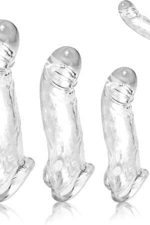3 Size Reusable Penis Sleeve Penis Extender, Soft Clear Cock Sleeve Penis Extender Adult Sex Toys for Men Women, Durable Penis Enlarger Male Sex Toys for Couples Pleasure