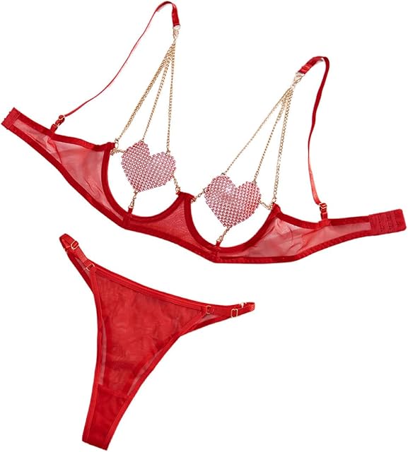 Women Lace Lingerie Set Sexy Bra And Panty Set for Women 3 Piece Embroider See-Through Lingerie with Garter with Thong