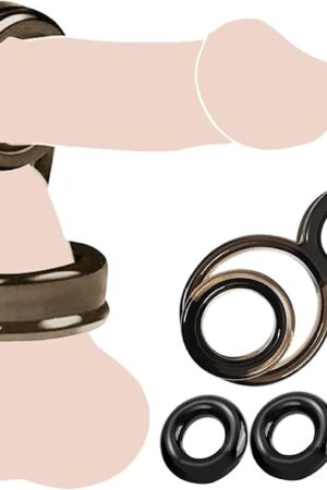 Cock Rings Reusable Penis Ring Silicone Cockring Cock Sexual Stimulation Device for Male Penis Erection Enhancing Long Lasting Stronger Adult Sex Toys for Men or Couple Pleasure(Black)