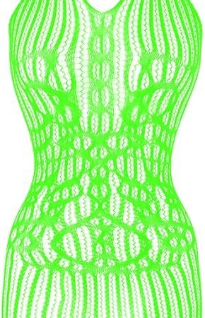 Women Fishnet Lingerie Sleepwear One Piece V-Neck Babydoll Mini Dress One Size