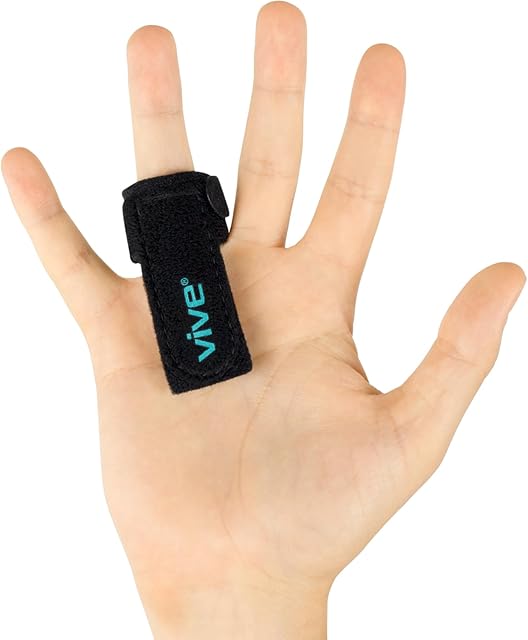 Vive Trigger Finger Splint - Support Brace for Middle, Ring, Index, Thumb, Pinky, and Hands - Straightening Curved, Bent, Locked Stenosing Tenosynovitis Tendon Lock Release Knuckle Stabilizer - HSA/FSA
