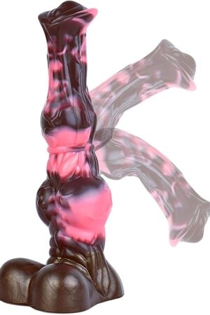 Dragon Dildo 10.2inch Thick Horse Dildos with Knots, Huge Pink Silicone Monster Dildo Anal Plug Toys for Women and Couples